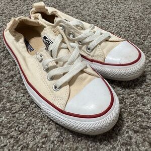 Converse Woman’s Cream Canvas Sneakers